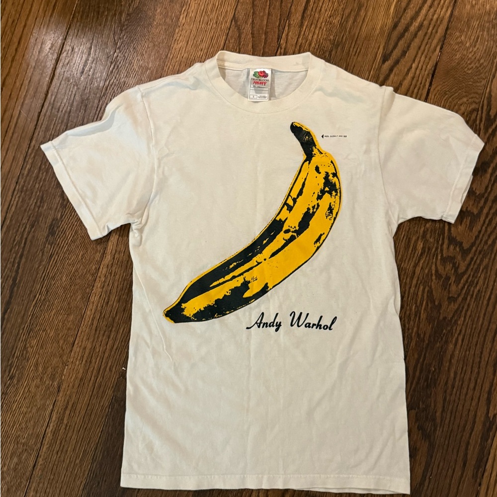 Fruit of the Loom Heavy Cotton Tee - Cream Andy Warhol Vintage